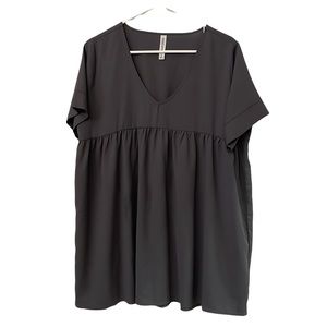 Zenana Outfitters Babydoll Dress S Small Gray Grey Baby Doll Micro Tunic Flowy